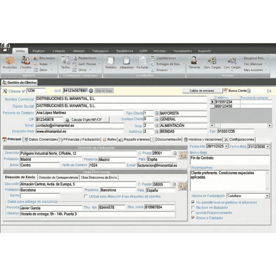 Pantalla Administración Documental ERP